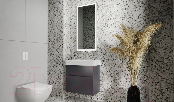 Изображение товара Тумба под умывальник Raval Brik 65 / Brk.01.65/P/A/RL (подвесная, антрацит)