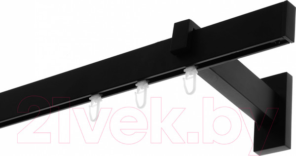 Изображение товара Карниз для штор Lm Decor Флэт Лайн Изи одинарный (черный матовый, 1.6м)