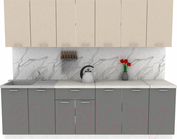 Изображение товара Кухонный гарнитур Eligard Lion 2.6 (персидский жемчуг/дымчатый алмаз/королевский опал)