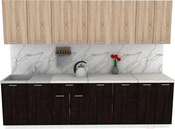 Изображение товара Кухонный гарнитур Eligard Lion 2.8 (дуб сонома/дуб марбург/королевский опал)