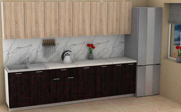 Изображение товара Кухонный гарнитур Eligard Lion 2.8 (дуб сонома/дуб марбург/королевский опал)