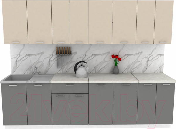 Изображение товара Кухонный гарнитур Eligard Lion 2.8 (персидский жемчуг/дымчатый алмаз/королевский опал)