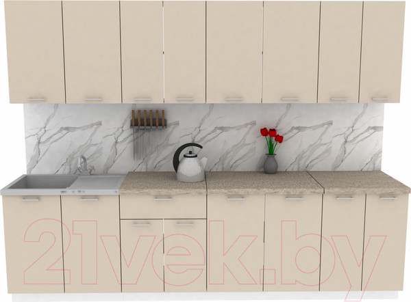 Изображение товара Кухонный гарнитур Eligard Lion 2.8 (персидский жемчуг/малага)