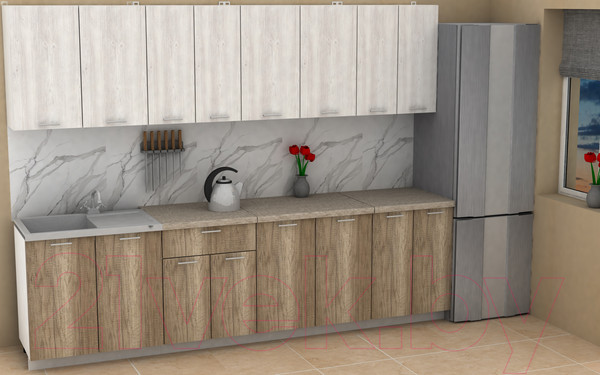 Изображение товара Кухонный гарнитур Eligard Lion 2.8 (сосна каньон/дуб каньон/малага)