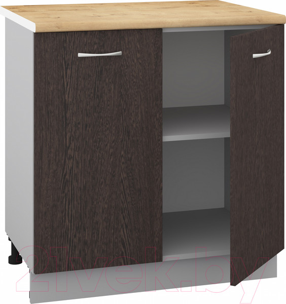 Изображение товара Шкаф-стол кухонный Кортекс-мебель Корнелия Лира НШ80р (венге/дуб бунратти)