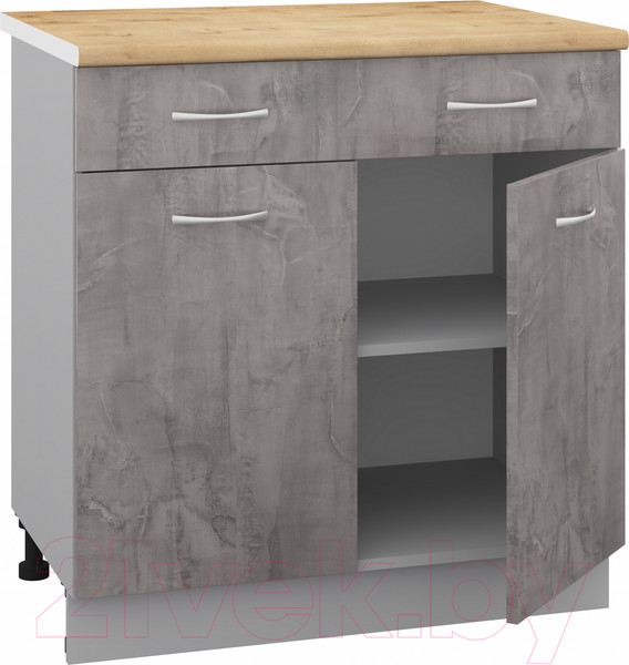 Изображение товара Шкаф-стол кухонный Кортекс-мебель Корнелия Лира НШ80р1ш (оникс/дуб бунратти)
