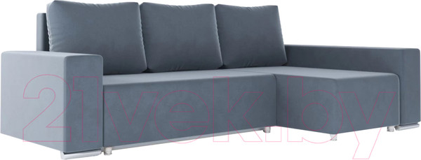 Диван угловой Stolline Маркиз 09 У(П)Л (велюр темно-серый)