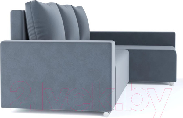 Изображение товара Диван угловой Stolline Маркиз 09 У(П)Л (велюр темно-серый)