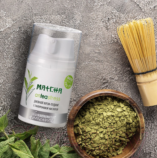 Изображение товара Крем для лица PREMIUM Homework Matcha Anteastress Дневной с гиалуроновой кислотой (50мл)