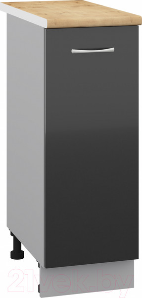 Изображение товара Шкаф-стол кухонный Кортекс-мебель Корнелия Лира НШ30р (черный/дуб бунратти)