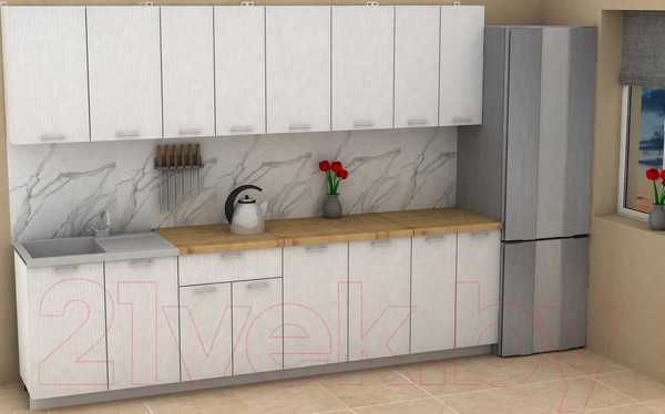 Изображение товара Кухонный гарнитур Eligard Lion 2.8 (белый/дуб бунратти)