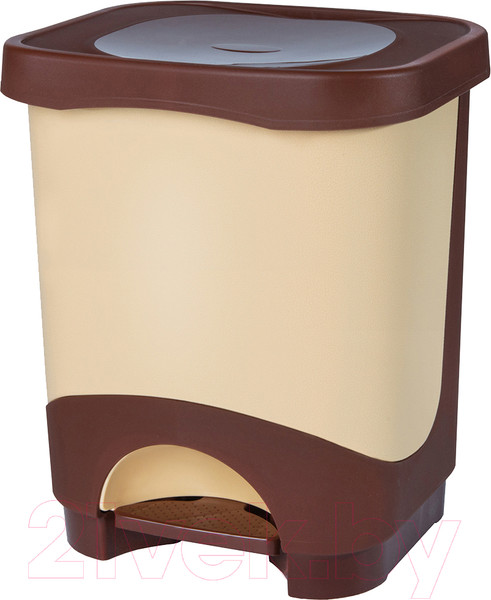 Изображение товара Мусорное ведро Эльфпласт Бинго ЕР203 (18л, бежевый/коричневый)