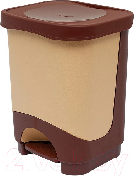 Изображение товара Мусорное ведро Эльфпласт Бинго ЕР203 (18л, бежевый/коричневый)