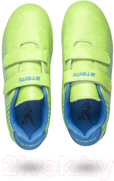 Изображение товара Бутсы футбольные Atemi Indoor Kids SBA-006 (ярко-салатовый/синий, р-р 32)