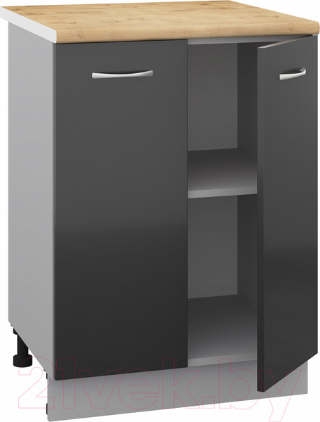 Изображение товара Шкаф-стол кухонный Кортекс-мебель Корнелия Лира НШ60р (черный/дуб бунратти)