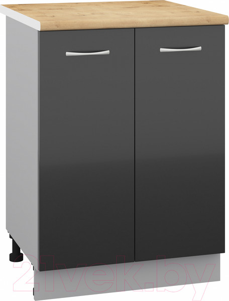 Изображение товара Шкаф-стол кухонный Кортекс-мебель Корнелия Лира НШ60р (черный/дуб бунратти)