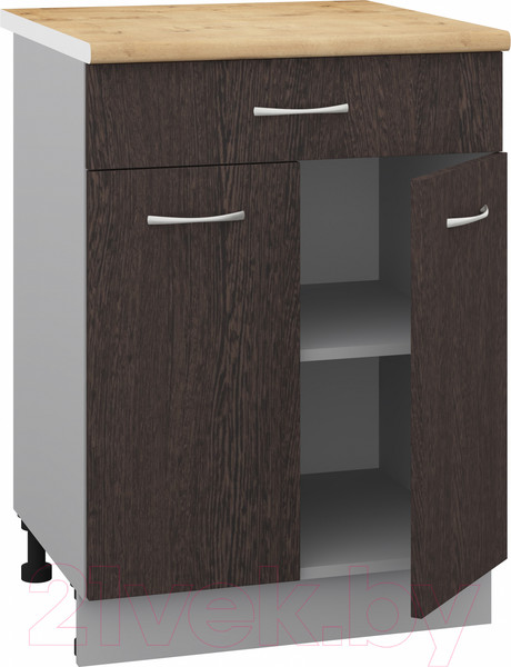 Изображение товара Шкаф-стол кухонный Кортекс-мебель Корнелия Лира НШ60р1ш (венге/дуб бунратти)