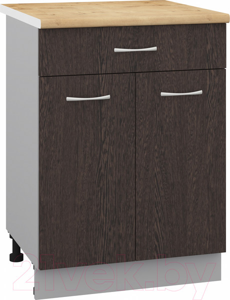 Изображение товара Шкаф-стол кухонный Кортекс-мебель Корнелия Лира НШ60р1ш (венге/дуб бунратти)