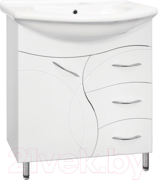Изображение товара Тумба под умывальник Style Line Амелия 75 3 ящика (для классической раковины)