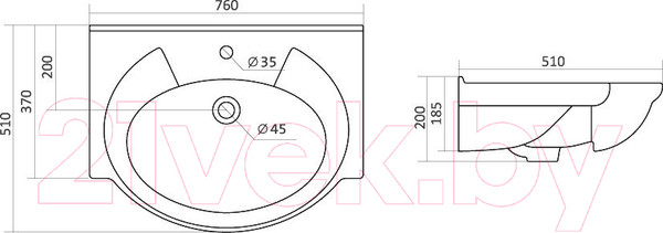 Изображение товара Тумба под умывальник Style Line Амелия 75 3 ящика (для классической раковины)