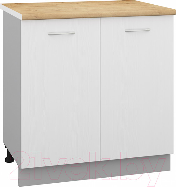 Изображение товара Шкаф-стол кухонный Кортекс-мебель Корнелия Лира НШ80р (белый/дуб бунратти)