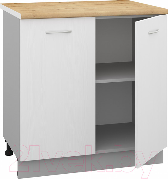 Изображение товара Шкаф-стол кухонный Кортекс-мебель Корнелия Лира НШ80р (белый/дуб бунратти)