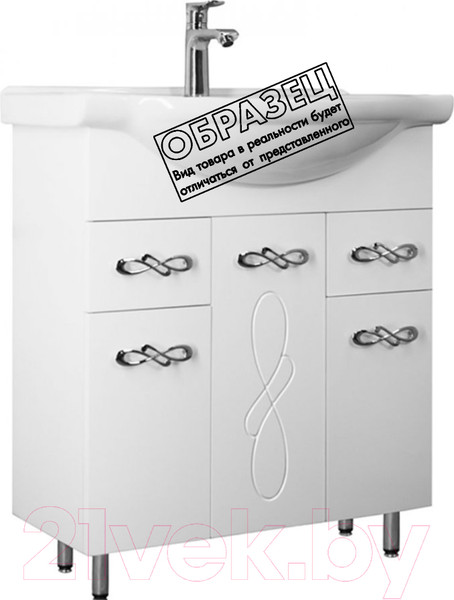 Изображение товара Тумба под умывальник Style Line Венеция 80 2 ящика (для классической раковины)