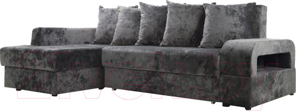 Диван угловой Stolline Марго 1 (27) УЛ левый (серый велюр)
