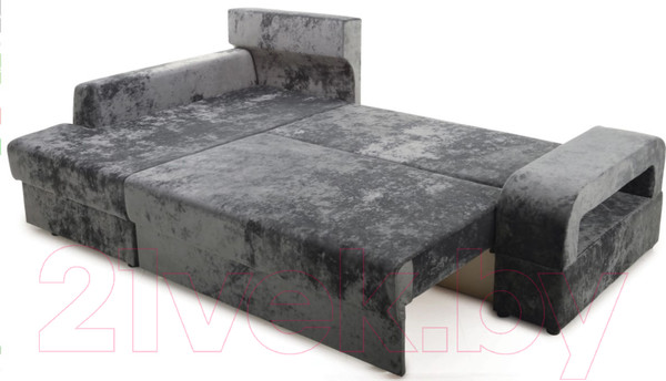 Изображение товара Диван угловой Stolline Марго 1 (27) УЛ левый (серый велюр)