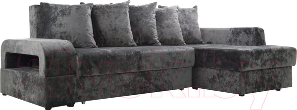Диван угловой Stolline Марго 1 (28) УП правый (серый велюр)
