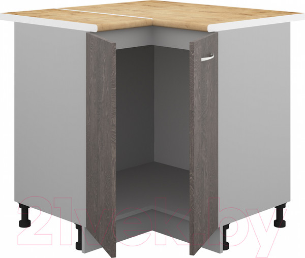 Изображение товара Шкаф-стол кухонный Кортекс-мебель Корнелия Лира НШУ угловой (береза/дуб бунратти)