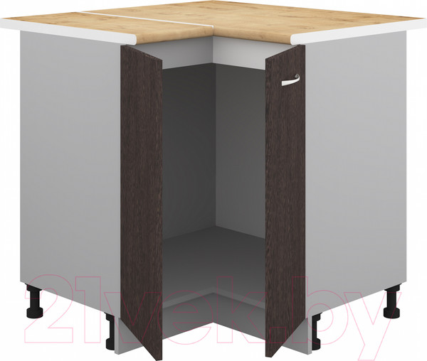 Изображение товара Шкаф-стол кухонный Кортекс-мебель Корнелия Лира НШУ угловой (венге/дуб бунратти)