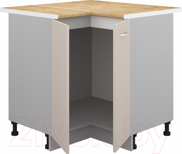 Изображение товара Шкаф-стол кухонный Кортекс-мебель Корнелия Лира НШУ угловой (капучино/дуб бунратти)