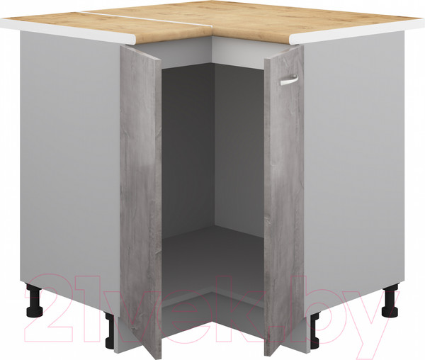 Изображение товара Шкаф-стол кухонный Кортекс-мебель Корнелия Лира НШУ угловой (оникс/дуб бунратти)