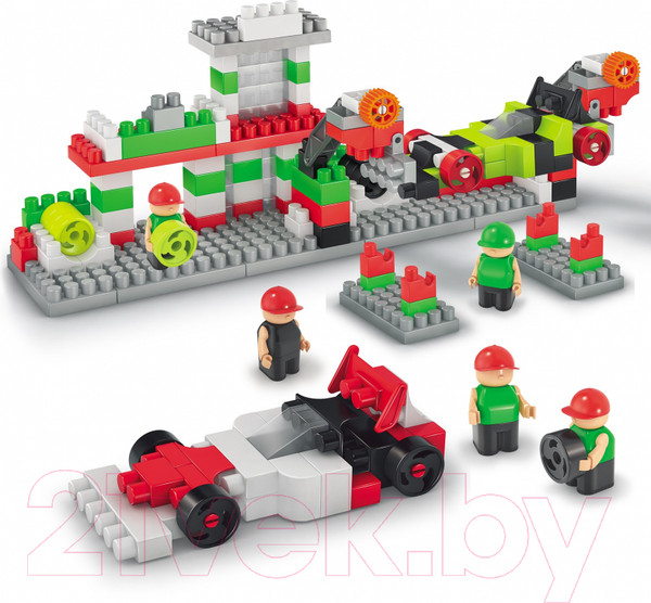 Изображение товара Конструктор Bauer Pit Stop Гоночные машины с автосервисом / 829 (195эл)