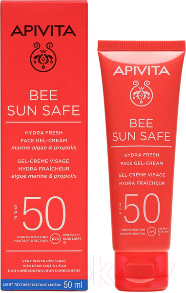Изображение товара Крем солнцезащитный Apivita Bee Sun Safe SPF50 Увлажняющий освежающий крем-гель (50мл)