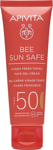 Изображение товара Крем солнцезащитный Apivita Bee Sun Safe SPF50 Увлажняющий освежающий крем-гель с тоном (50мл)