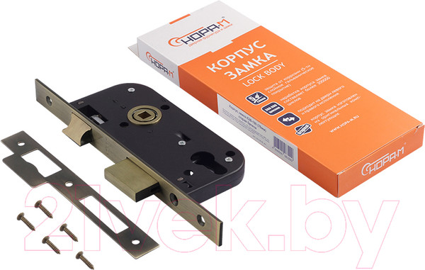 Изображение товара Корпус врезного замка Нора-М КЗВ-100 (старая бронза)