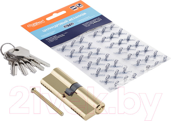 Изображение товара Цилиндровый механизм замка Нора-М STD Z Л-90 45/45 (золото)