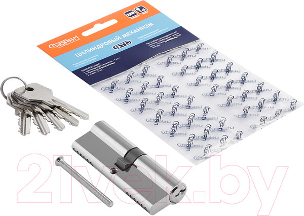 Изображение товара Цилиндровый механизм замка Нора-М STD Z Л-90 45/45 (хром)