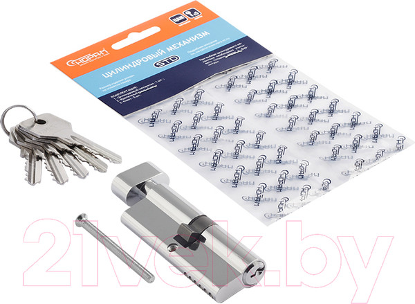 Изображение товара Цилиндровый механизм замка Нора-М STD Z ЛВ-80 40/40 (хром)