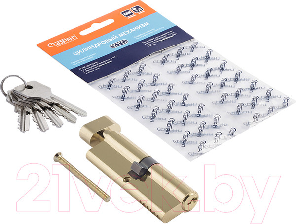 Изображение товара Цилиндровый механизм замка Нора-М STD Z ЛВ-90 45/45 (золото)