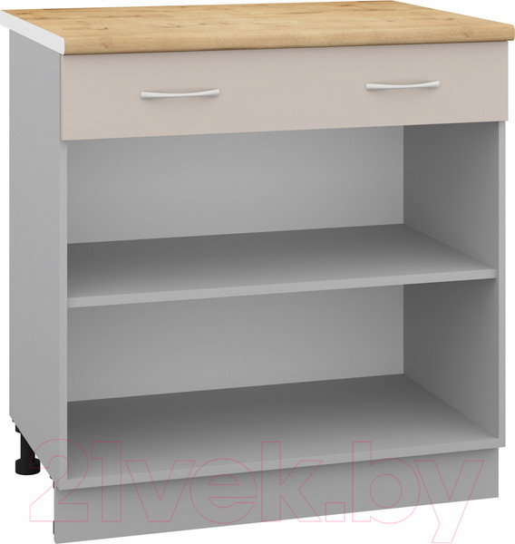 Изображение товара Шкаф-стол кухонный Кортекс-мебель Корнелия Лира НШ80р1ш (капучино/дуб бунратти)