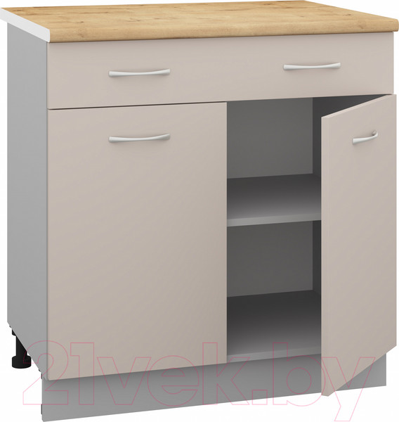 Изображение товара Шкаф-стол кухонный Кортекс-мебель Корнелия Лира НШ80р1ш (капучино/дуб бунратти)