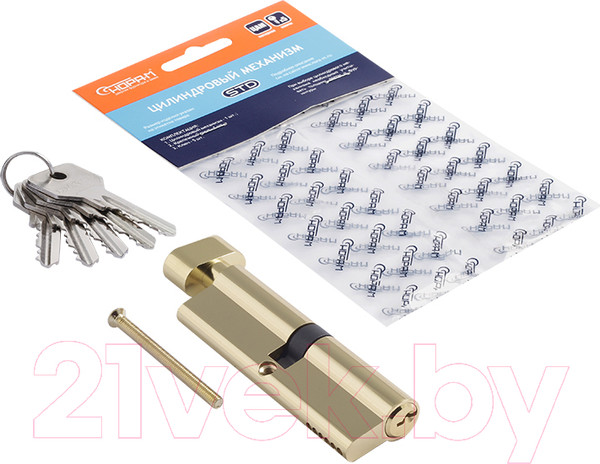 Изображение товара Цилиндровый механизм замка Нора-М STD Z ЛВ-100 50/50 (золото)