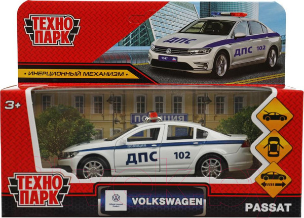 Изображение товара Автомобиль игрушечный Технопарк Volkswagen Passat Полиция / PASSAT-12POL-WH