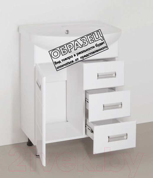 Изображение товара Тумба под умывальник Style Line Ирис 70 3 ящика (для классической раковины)