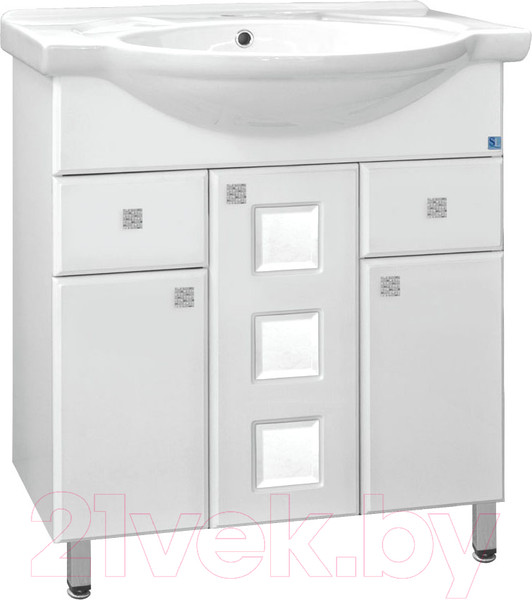 Изображение товара Тумба под умывальник Style Line Крокус 75 2 ящика (для классической раковины)
