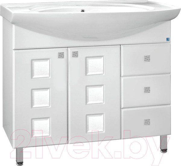 Изображение товара Тумба под умывальник Style Line Крокус 90 3 ящика (для классической раковины)