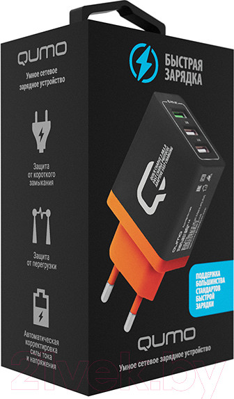 Изображение товара Адаптер питания сетевой Qumo Charger 0019 / Q24350 (черный)